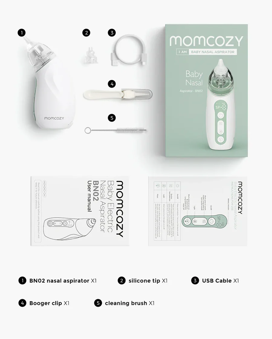Momcozy – Aspirator Nasal Bebesh me bateri dhe dritë
